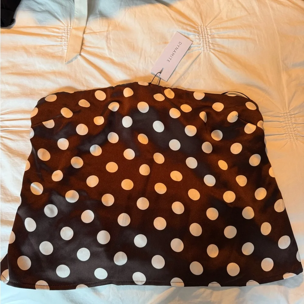 Polka Dot Strapless Top - Picture 5 of 7